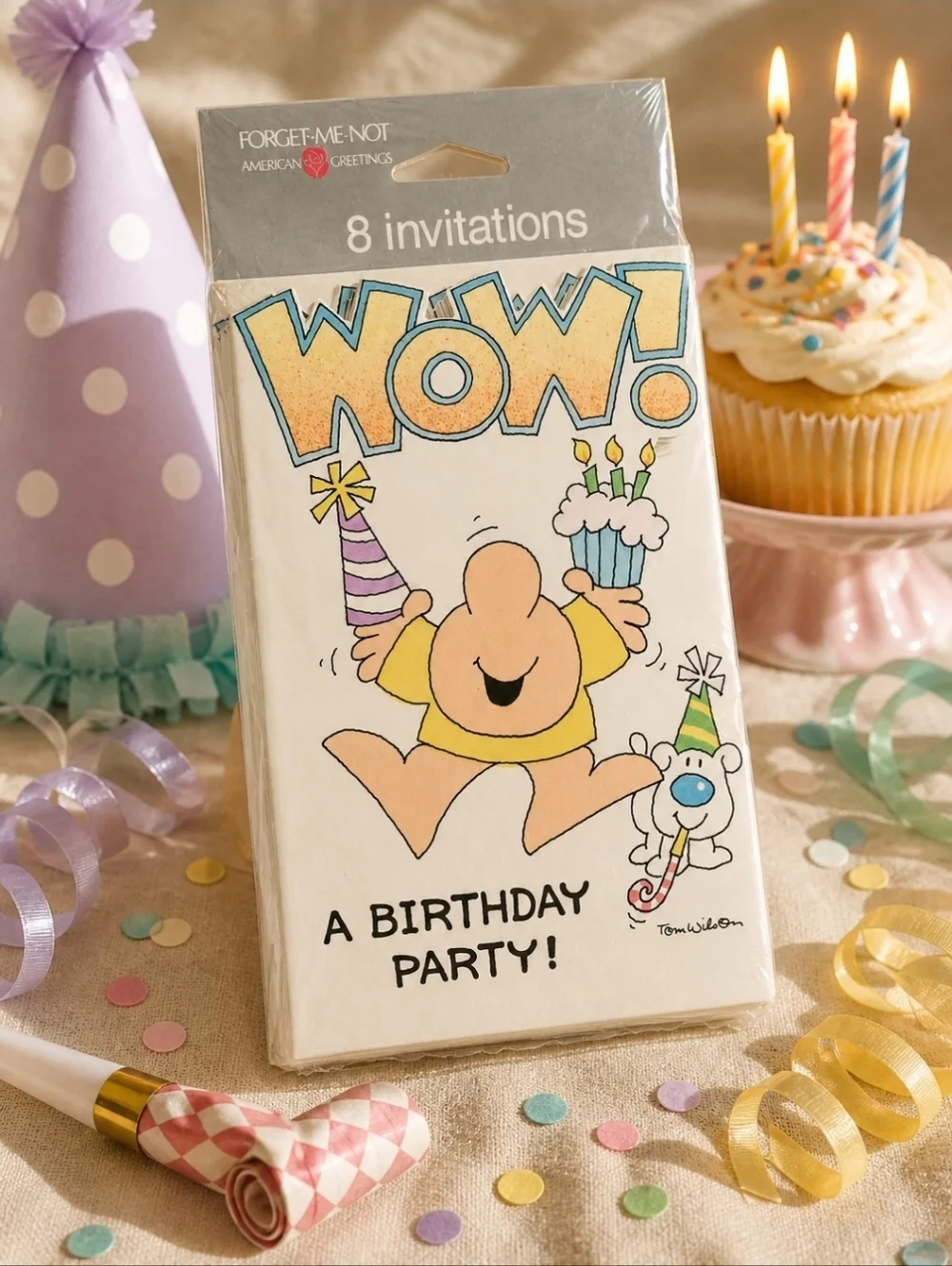 Vintage 90s Ziggy Birthday Invitations Sealed NOS American Greetings Party Set 8